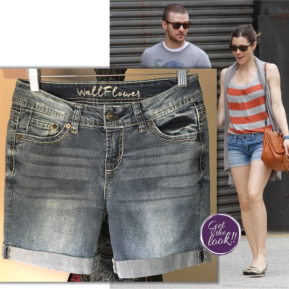 WALLFLOWER Classic Cuffed Denim Shorts  Size 3
